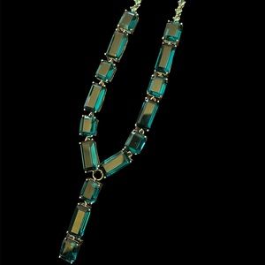 NEW blue topaz & sterling silver .925 Y necklace